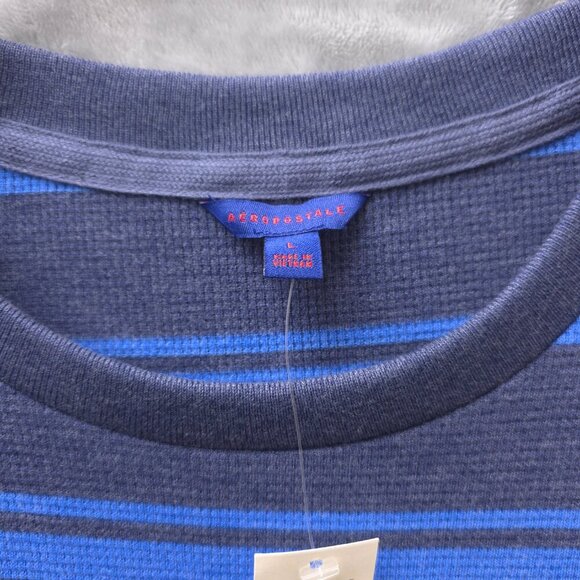Aeropostale Blue Stripe Thermal Shirt -‎ Size L - NWT - Picture 8 of 12